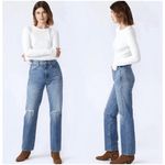 Slvrlake London Jeans SZ 27 NWT Shakedown Straight Leg Distress Denim High Waist Blue Photo 2