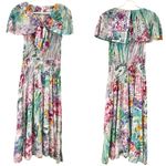 Vintage Brenner Floral Maxi Dress Tie Front Size 5/6 Made in USA Photo 1