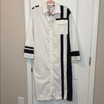 ZARA SRPLS black white midi contrast stripe shirt dress size small Photo 2