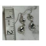 Elegant Crystal Double Drop Silver Photo 3