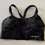 LGNDRY Black Camo Sports Bra Women’s XS Crossback Activewear Photo 0