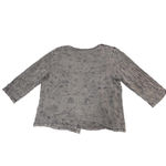 Parsley & Sage 3/4 Sleeve Gray Floral Embroidered Distressed VTG Wash Cardigan Size L Photo 1