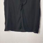 SheIn  Black V Neck Eyelash Lace Trim Top S Photo 7