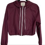 Zine Jaynie Burgundy Crop Windbreaker Jacket Size M Purple Size M Photo 4