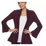 Apt. 9 ‎ Women's cardigan Medium plumeria ribbed cuffed bell sleeves long sleeve Photo 0