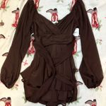 Altar'd State  Dress Mini Brown Long Sleeve Photo 0