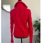Ann Taylor  Petite Cable Knit Full Zip Up Red Sweater XXSP Collared Photo 2
