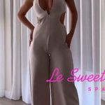 ZARA Wide Leg Jumpsuit Ecru Romper Coctail Part Night Out Date Shower Wedding Photo 11