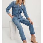 Lucky Brand  Denim Utility Cargo Boiler Suit Jean Pants Jumpsuit Large Workwear Photo 1