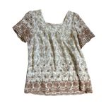 Solitaire Anthropologie  Boho Lace Square Neck Tunic Top Cottagecore Size Small Photo 2