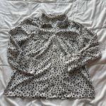 Ny Collection Womens Size Medium Polka Dot Blouse Long Sleeve Button Up Officechic Corpcore Photo 0