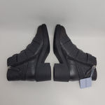 Aerosoles Gavyn Multi Buckle Biker Ankle Booties Crackled Black Leather Size 8.5 Photo 7