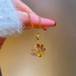18K Gold Plated Colorful Crystal Peacock Pendant Necklace for Women Photo 2