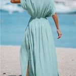 Cupshe  Woman’s Surplice Neck Leg Slit Maxi Dress Lightweight Boho Beach Size Med Photo 1