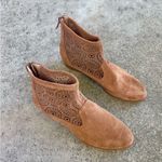 Jack Rogers Ronnie Bootie Laser Cut Luggage Tan Suede Size 6.5 Photo 2