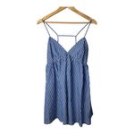 Pants Store Blue Striped Gone Coastal‎ Mini Dress Strappy Back Size Medium NWT Photo 3