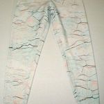 Body Language Activewear Leggings Saks USA White Blue EUC L Yoga Pilates Gym Size L Photo 0