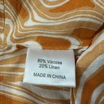 NWT CAARA Linen Blend Crop Top Swirl Print‎ Smocked Back XL Orange Photo 5