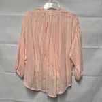 Lou & grey for LOFT Womens Top Medium Cotton Tasseled Puff Sleeve Crossover Boho Photo 5