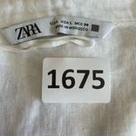 ZARA White Linen Blend Crop Button Up Shirt Boxy Minimalist Bohemian SZ L #1675 Photo 12