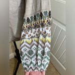 Entro Long Balloon Sleeved Tan/Cream Oversized Mixed Media Blouse Size S Photo 6