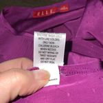 Elle  Purple Polka Dot Ruffle Sleeveless Drop Waist V Neck Blouse Small Photo 5