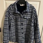 Jingle Bells by Kim Gravel Blue White Boucle Shacket Oversized Blazer Pockets XL Photo 0