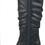 White Mountain Desirable Black Faux Leather Knee-High Boots Shoes Size 10 NWT Photo 2
