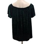 Socialite  Off the Shoulder Emerald Green Crushed Velvet Top, Sz L Photo 5