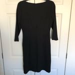 Calvin Klein Black 3/4 Sleeve Ruched Front Sheath Dress Size 4 Photo 4