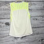 Athleta  Ocean Stripe CHI Muscle Tank Top Neon Yellow Athletic Small Photo 3
