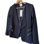 Jules & Leopold  Womens Navy Long Sleeve Zipper Open Jacket Blazer Size Small Photo 1