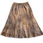 Nic+Zoe Faux Suede brown midi pleated skirt size 2 Excellent preowned Photo 1