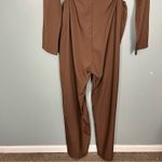 Pretty Little Thing NWT  Button Front Wide Leg Jumpsuit Chocolate Brown Size 12 Photo 6