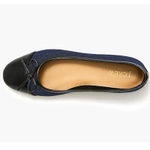 J.Crew NEW  Sz 7.5 Tina Cap Toe Denim Ballet Flat Shoes Blue Black Bow CG119 Photo 1