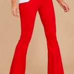 Skylar + Madison Red Flare Elastic Waist Jeans Photo 0