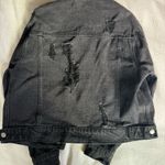 Akira  Black Denim Jacket Distressed Photo 1