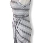 Bar III Faux wrap black white dress, striped sleeveless medium halter neck by Photo 2