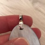 Sterling Silver Vintage Mother of Pearl slice pendant with 925  pendant bail Flaw Photo 1
