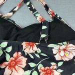Grace Karin Tankini SwimSuit Womens 2XL Black Floral 2 Piece Shorts Crisscross Photo 9