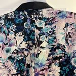 LC Lauren Conrad Black Pink and Blue Floral Open Front Tuxedo Blazer- Size 4 Photo 7