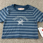 PacSun NWT Budweiser Crop Top Striped Blue Graphic T Shirt Women's Size M Photo 0