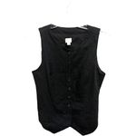 A New Day  Tailored Button Down Vest Top Size Small Black Formal Concert NWOT Photo 1