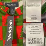 Modcloth Checkered You Got This Mock Nexk Top Knit Christmas Trees Green Red L Photo 9