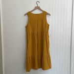 Croft & Barrow  Linen Tiered Sleeveless Swing Sundress Boho Dress Yellow Size M Photo 6