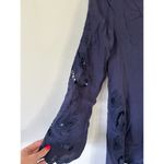 ASTR The Label womens romper size XS navy lace 3/4 sleeve v neck button front Blue Photo 4