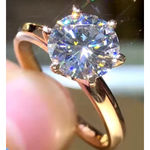 Boutique 2Ct Solitaire Simulated Diamond‎ 14k Gold Plated Silver Engagement Ring Size 10 Photo 2