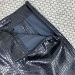 ZARA  Embossed High Waist Faux Leather Ankle Pants‎ Black Small Photo 5