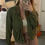 Madewell Olive Green linen blend cargo Jacket Photo 0