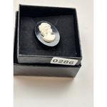 Vintage Black & White Cameo Brooch With Lady Silhouette Design In Gift Box Photo 6